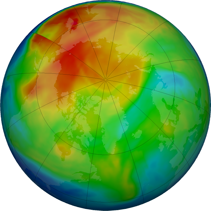 Arctic ozone map for 29 December 2018